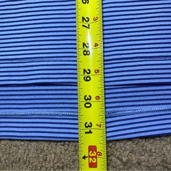 PETER MILLAR Rainfall Long Sleeve Polo Men's Striped Blue MF23EK81ELS Sz Large - Picture 6 of 6